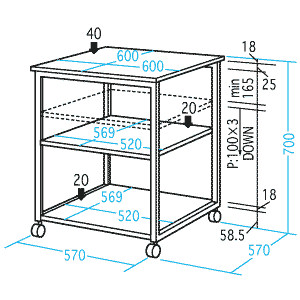 LPS-01T �T�����T�v���C ��^���[�U�[�v�����^�X�^���h�@W600xD600mm�̏��i�摜2