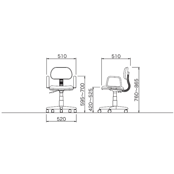 K-203XAS(BL) �V���v�����C�t �I�t�B�X�`�F�A(�I�t/�u���[)�̏��i�摜2