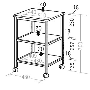 SPS-27T �T�����T�v���C ���^���[�U�[�v�����^�X�^���h�@W510xD440mm�̏��i�摜3